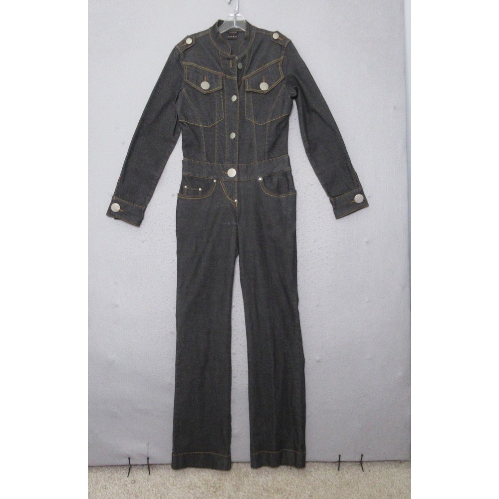 Vintage FUBU Jumpsuit Black Denim Y2K 90s Utility Boiler Suit Streetwear RARE